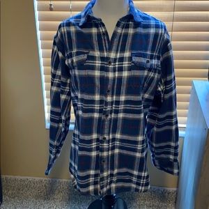 Jachs Navy Blue White Plaid Button-Down Shirt